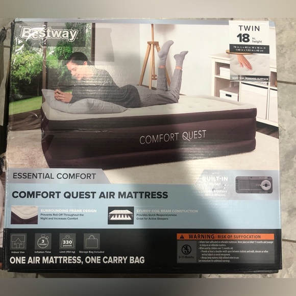 bestway Other - last day brand new raised twin air mattress with built in pump make sure to read